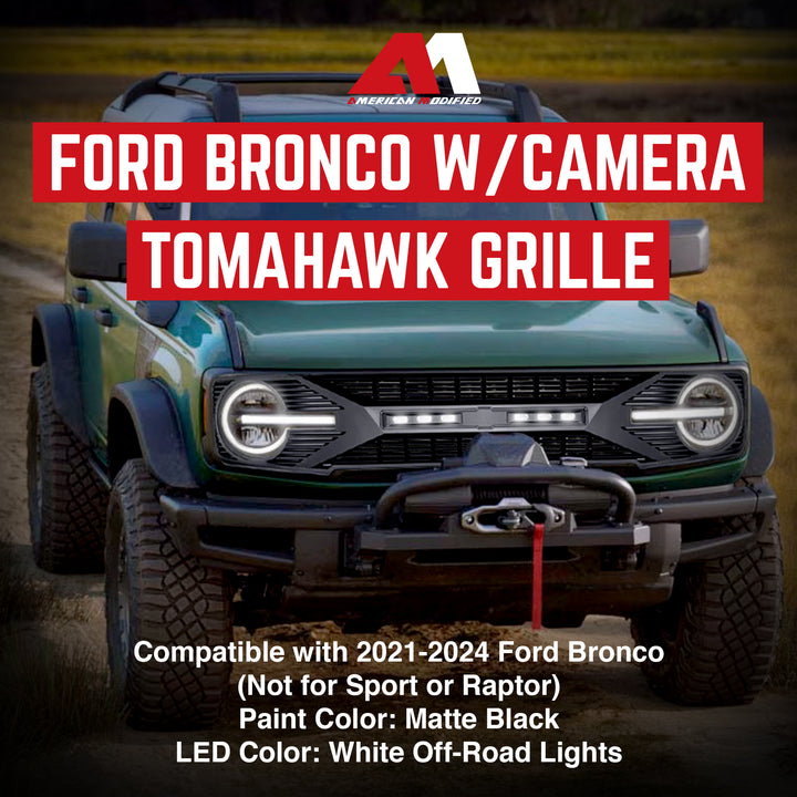 AMERICAN MODIFIED Grille with Lights for 21-24 Ford Bronco with Front Camera - VMInnovations