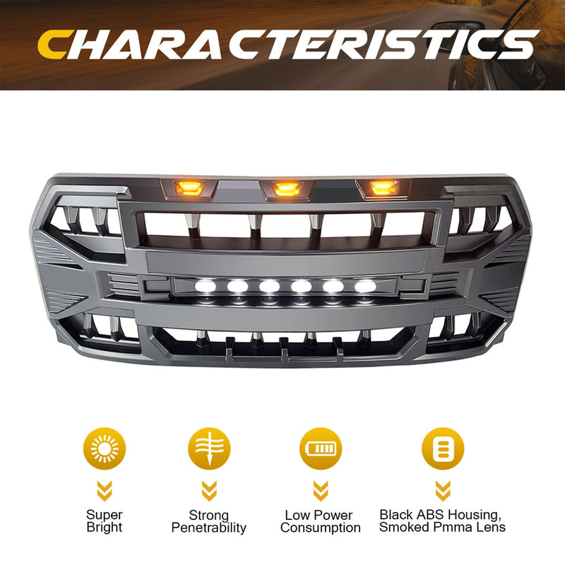 AMERICAN MODIFIED Armor Grille w/Off Road Lights 2015-2017 Ford F150 (Open Box)