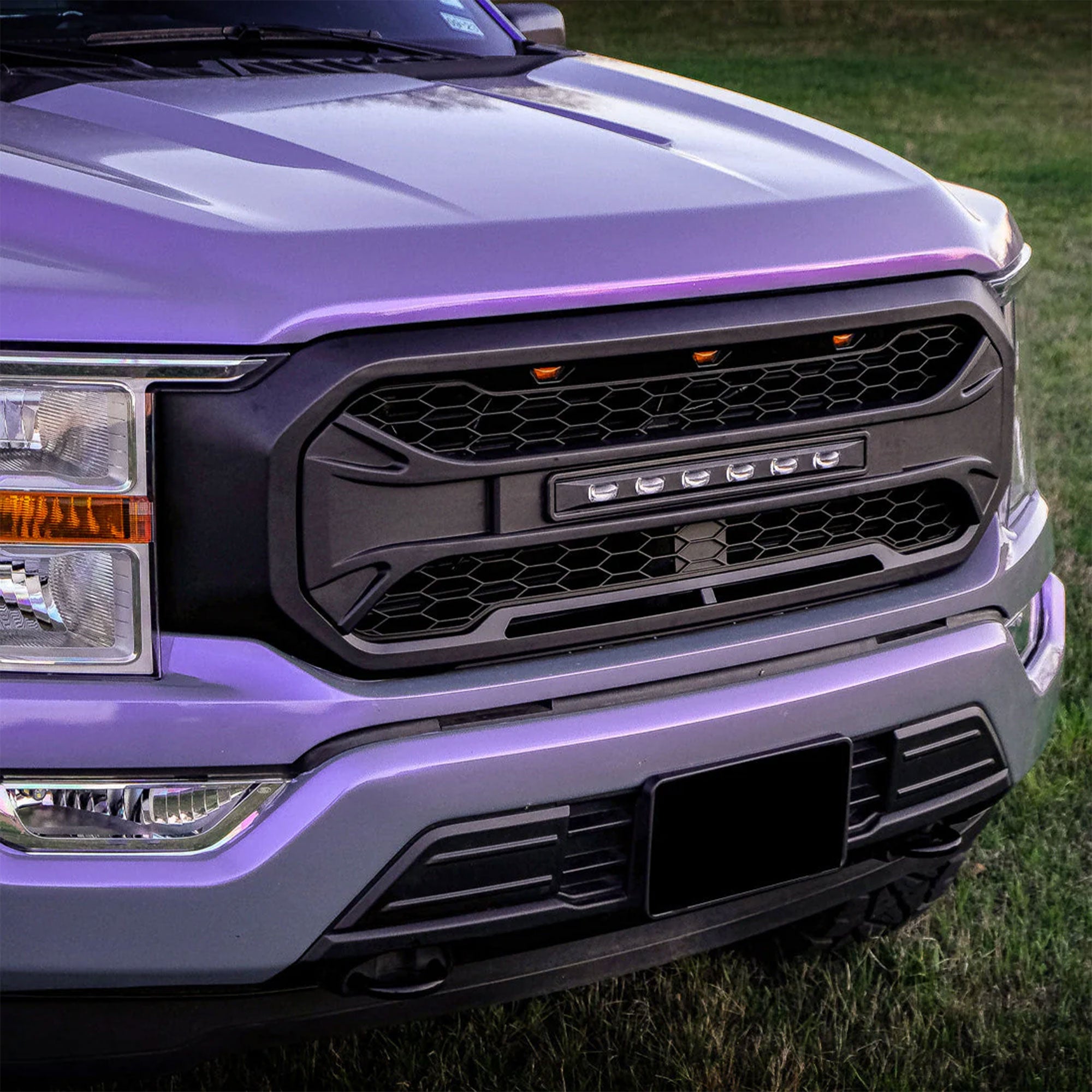 AMERICAN MODIFIED Armor Grille Compatible w/21-23 Ford F150, Black (For Parts) - VMInnovations