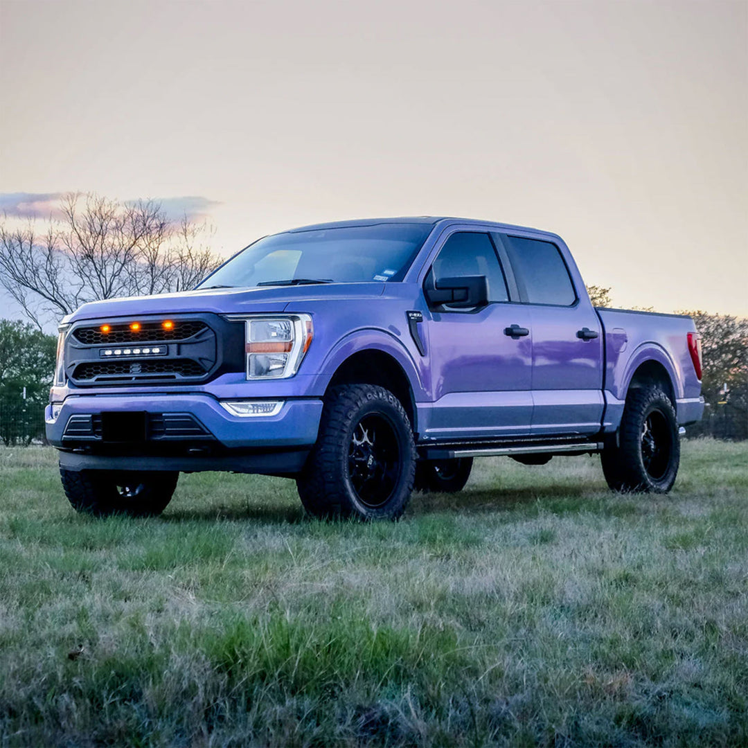 AMERICAN MODIFIED Armor Grille Compatible with 2021 to 2023 Ford F150, Black - VMInnovations