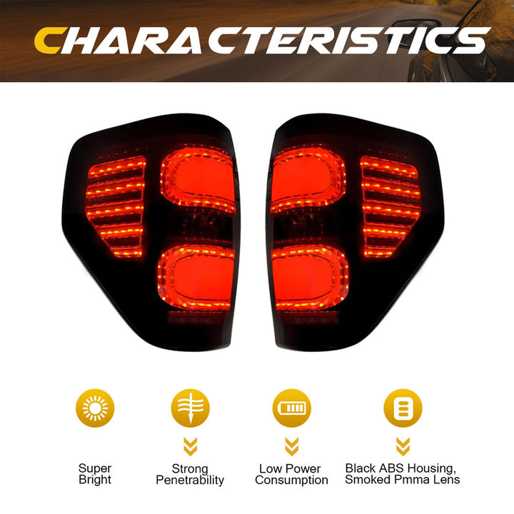 AMERICAN MODIFIED Smoked LED Tail Lights with Turn Signal for 09-14 Ford F150 - VMInnovations