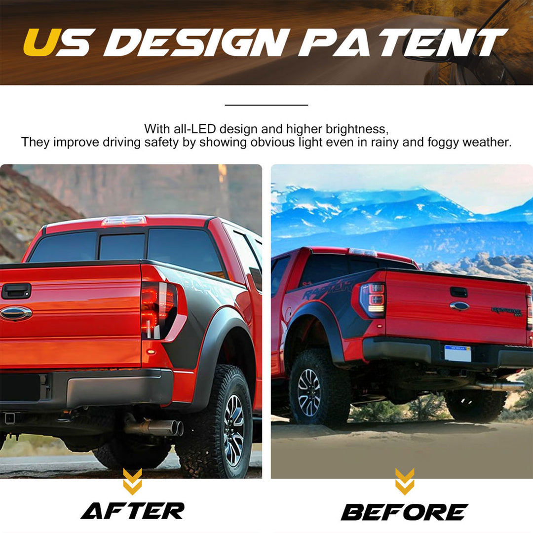 AMERICAN MODIFIED Smoked LED Tail Lights with Turn Signal for 09-14 Ford F150 - VMInnovations