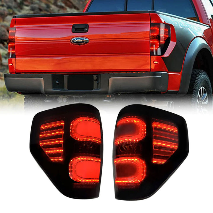 AMERICAN MODIFIED Smoked LED Tail Lights with Turn Signal for 09-14 Ford F150 - VMInnovations
