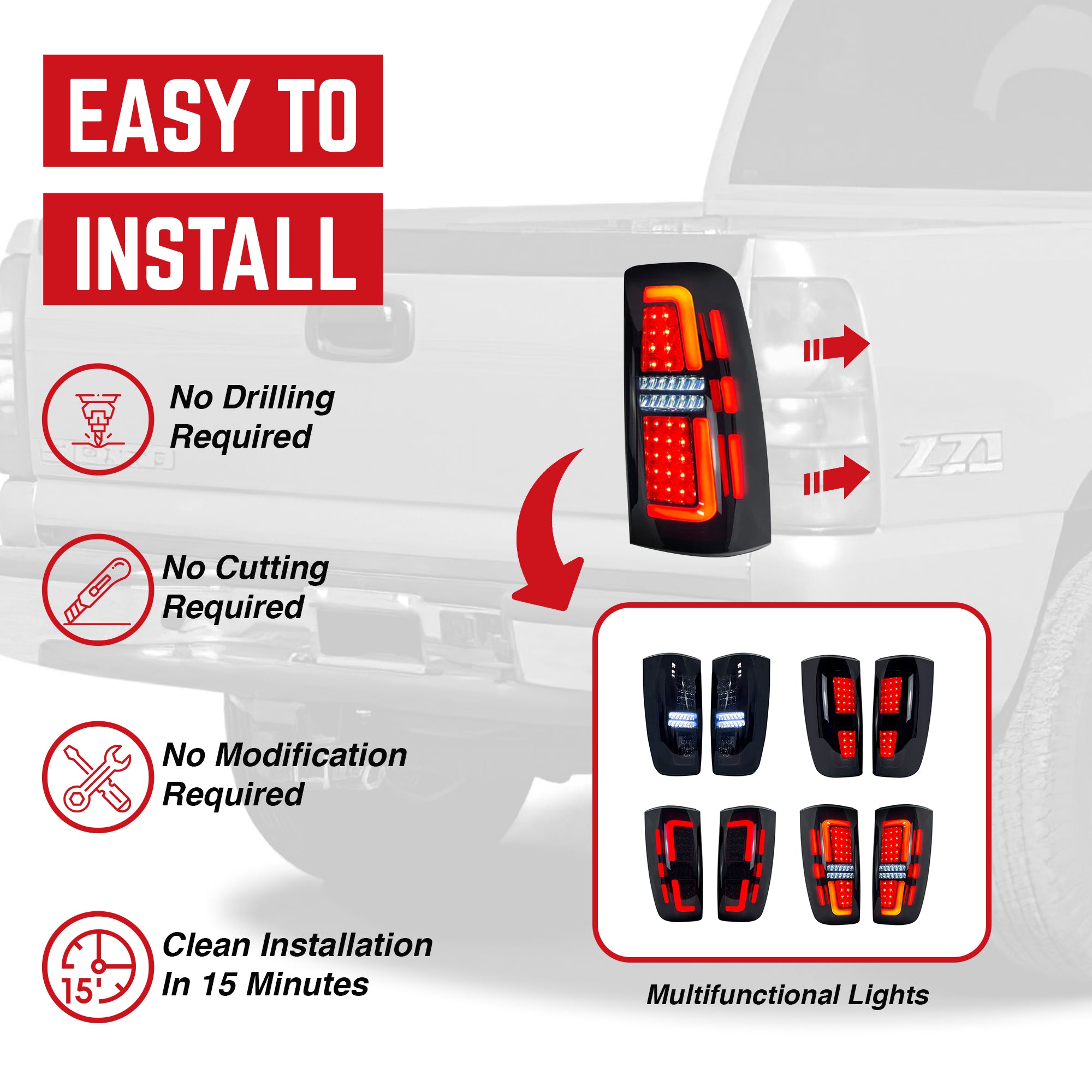 AMERICAN MODIFIED LED for 99-06 Chevy Silverado & 99-02 GMC Sierra (For Parts) - VMInnovations