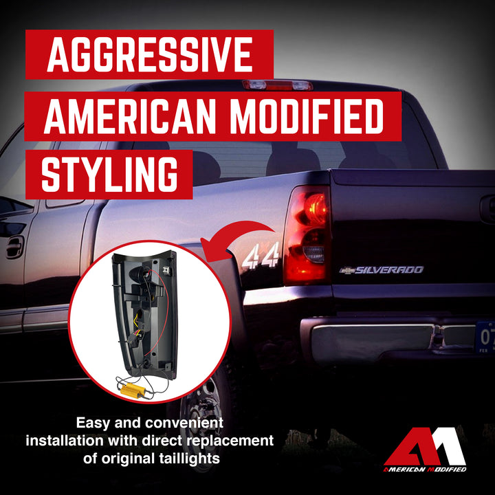 AMERICAN MODIFIED LED Tail Lights for 99-06 Chevy Silverado & 99-02 GMC Sierra - VMInnovations