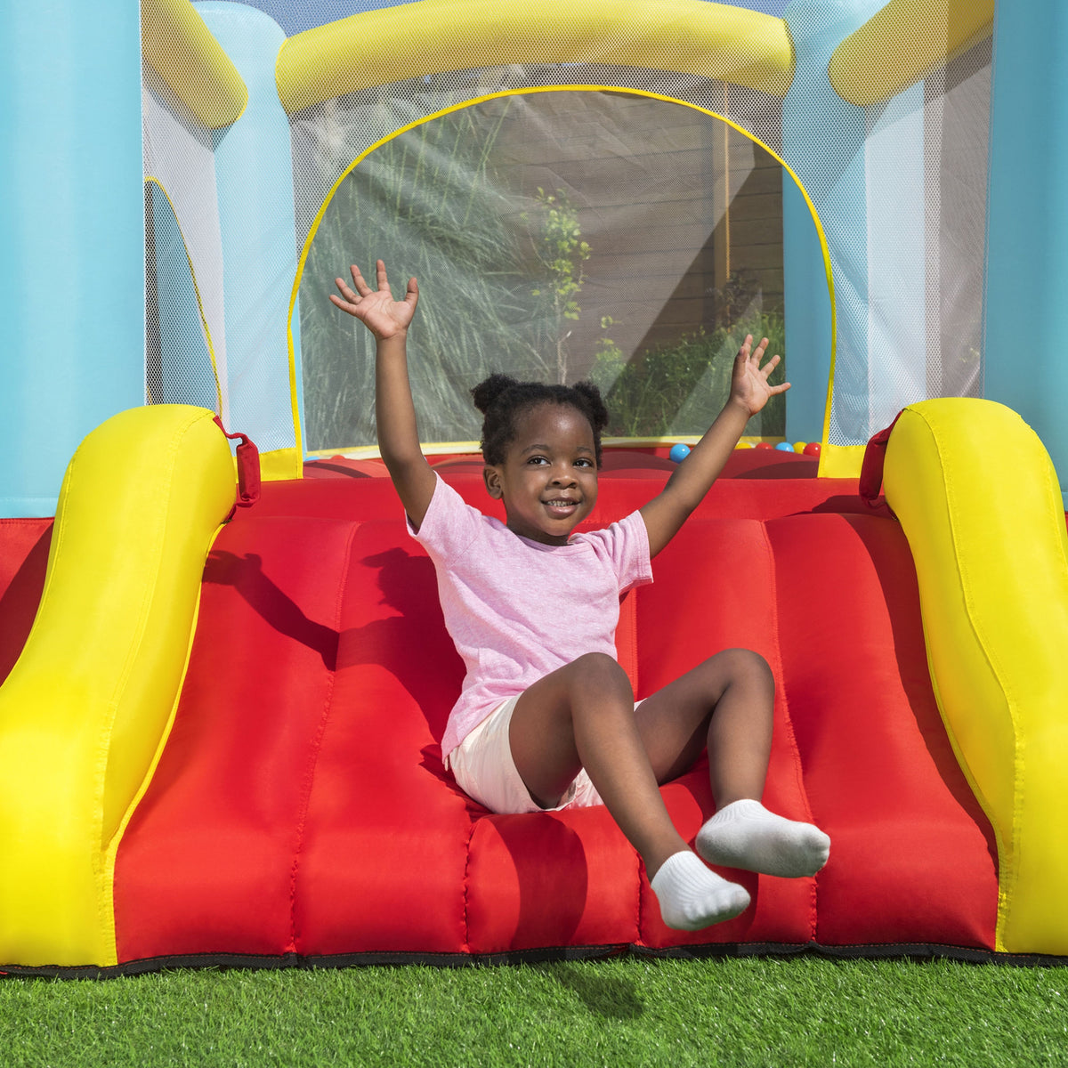 Fisher-Price Bouncemania Mega Bouncer w/Slide & 50 Play Balls, Multicolor(Used) - VMInnovations