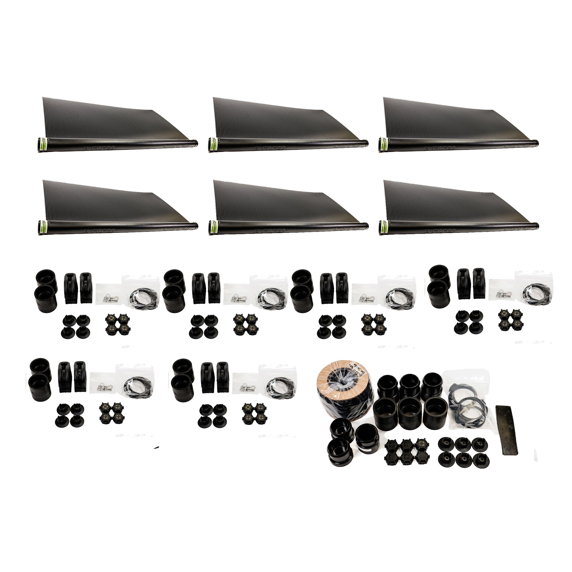 FAFCO 4x8ft Solar Pool Connected Tube (6 Pack) with Panel (6 Pack) & System Kits - VMInnovations