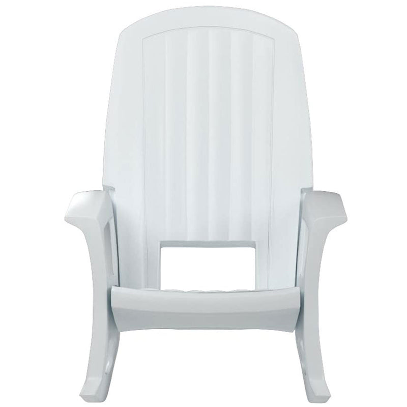 Semco Rockaway Heavy Duty All Weather Outdoor Rocking Chair, White (2 Pack)