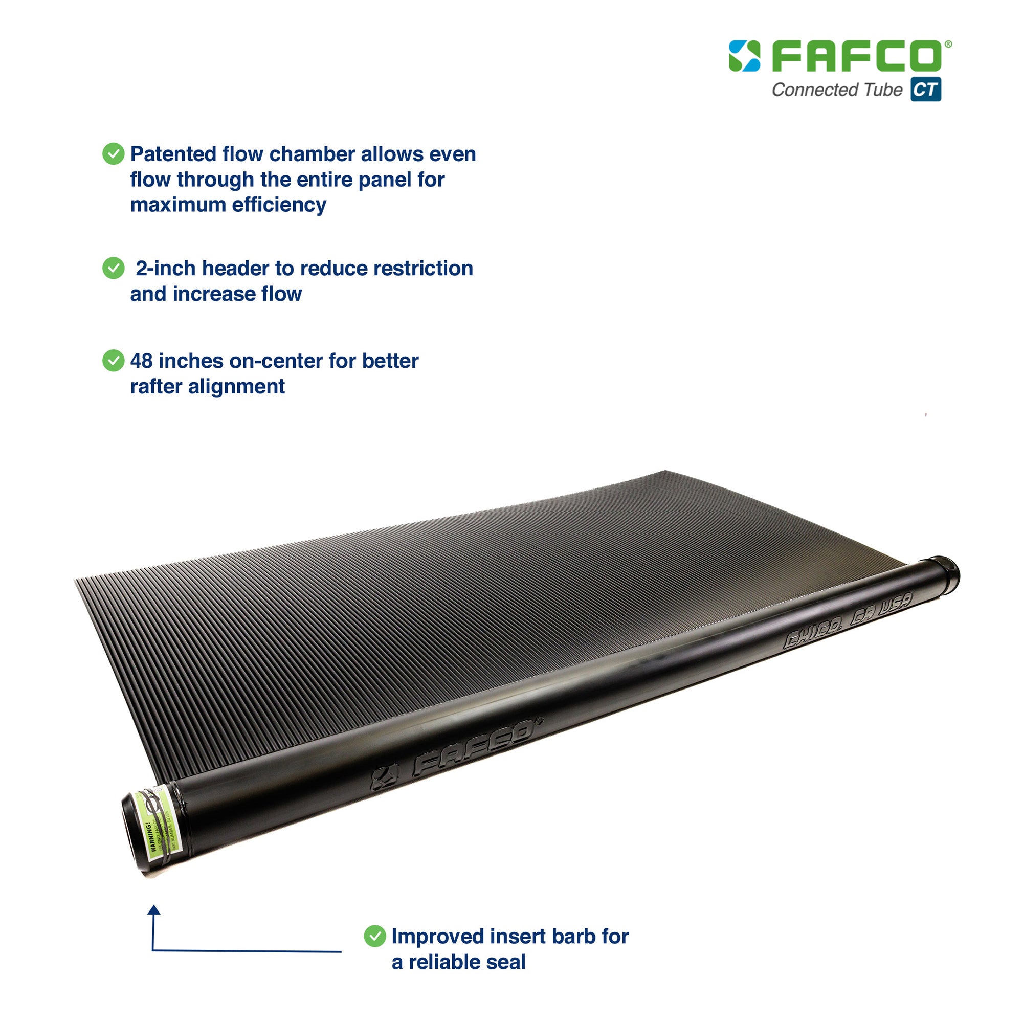 FAFCO 4x12ft Solar Pool Connected Tube (4 Pack) with Panel (4 Pack) & System Kit - VMInnovations