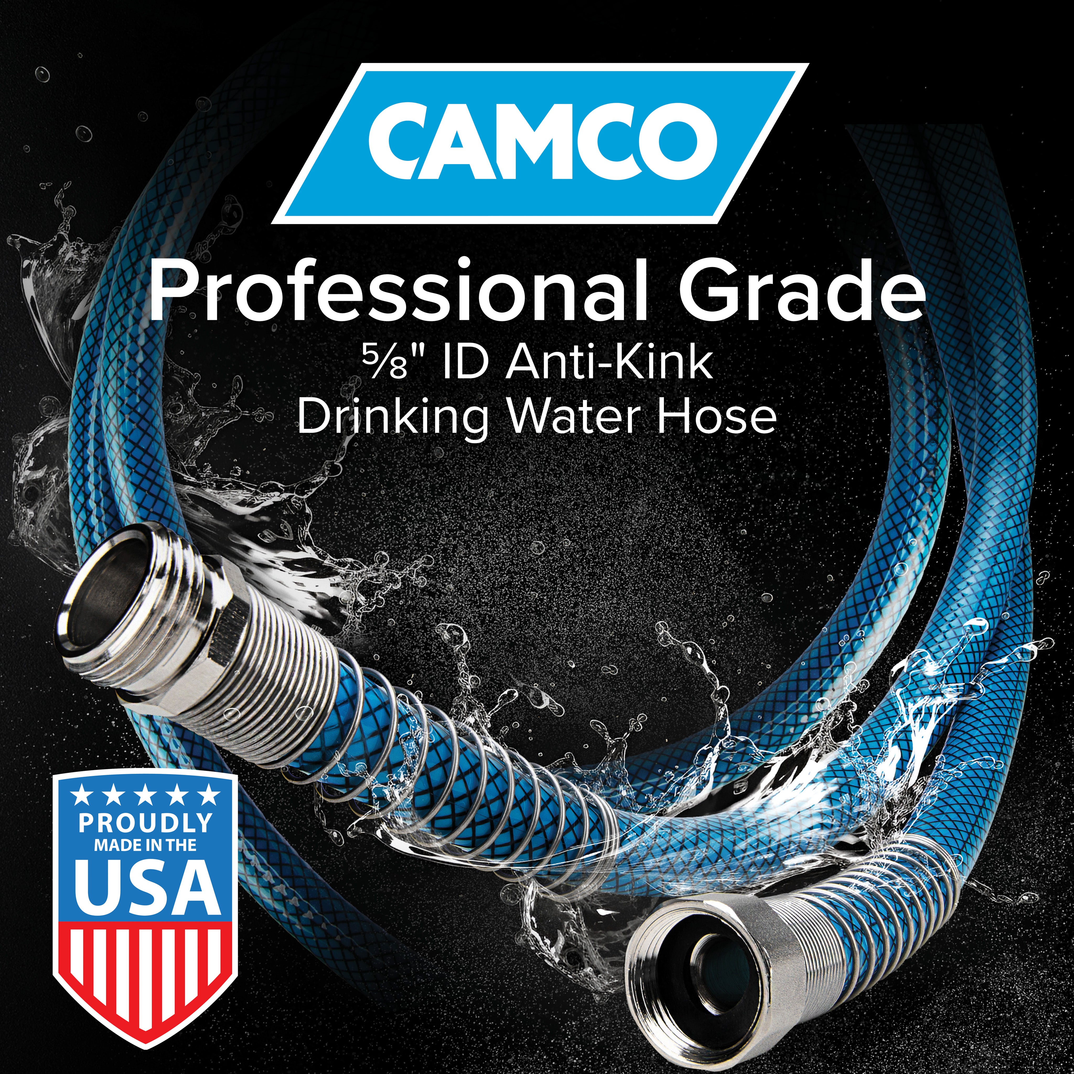 Camco TastePURE 25 Foot No Kink Heavy Duty PVC Premium Drinking Water Hose, Blue - VMInnovations