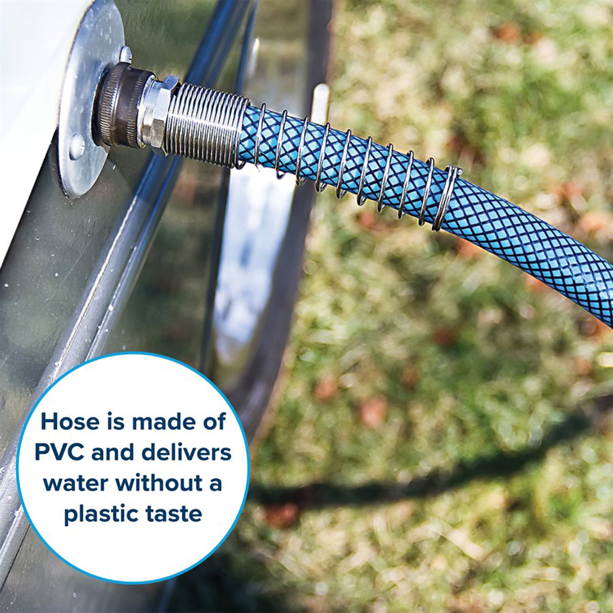 Camco TastePURE 25 Ft No Kink Heavy Duty PVC Drinking Water Hose, Blue(Open Box) - VMInnovations