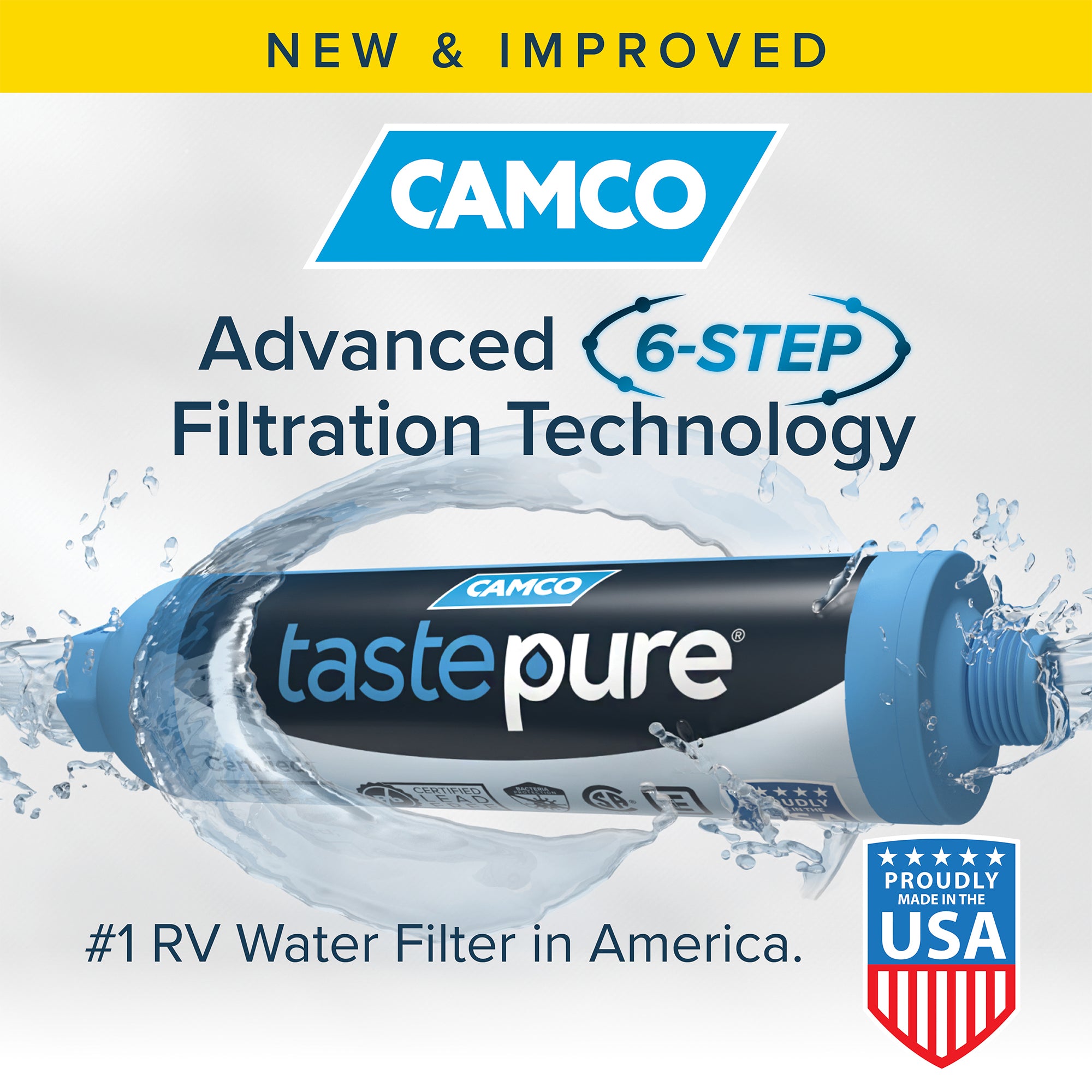 Camco TastePURE 20 Micron Camper RV Water Filter w/GAC & KDF Filtration (4-Pack) - VMInnovations