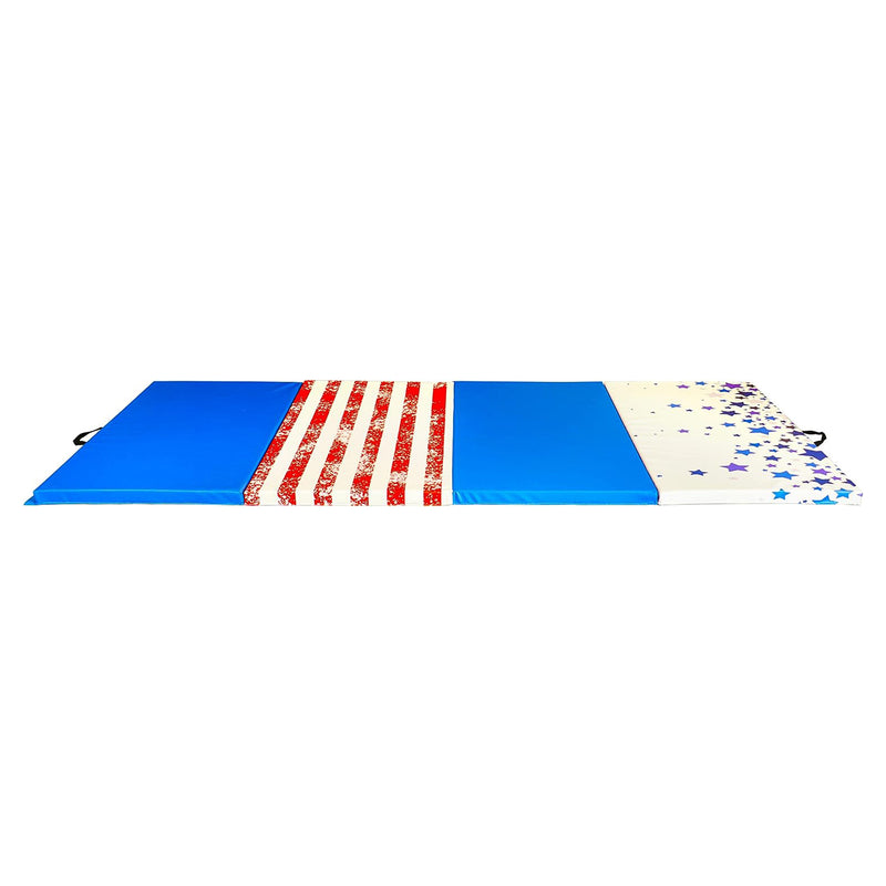 BalanceFrom 120"x48" All Purpose Gymnastics Exercise Mat, Star/Stripe (Used)