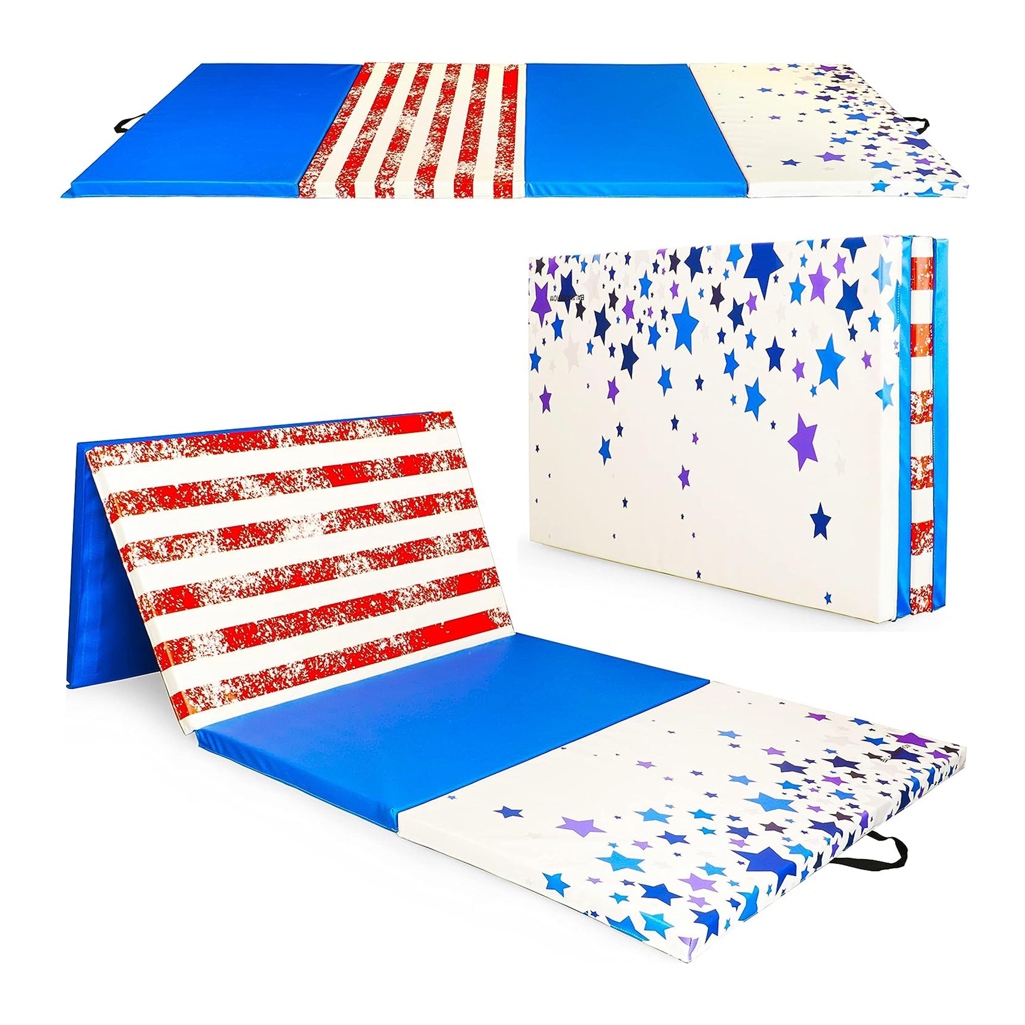 BalanceFrom Fitness 120"x48" All Purpose Exercise Mat, Star/Stripe (Open Box) - VMInnovations