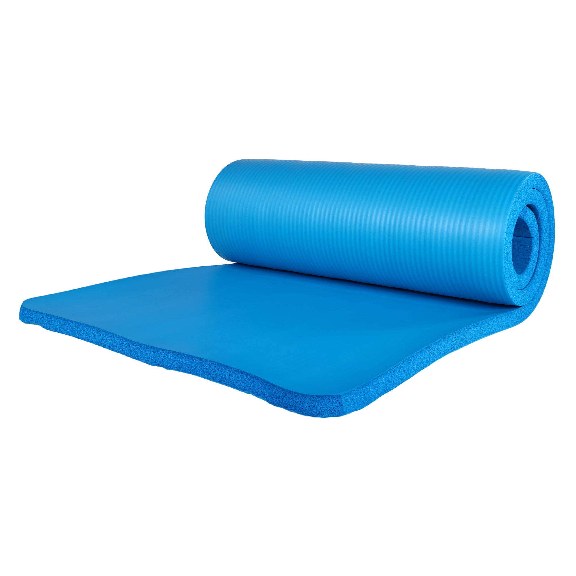 BalanceFrom Fitness 7 Piece Yoga Set with Mat, Stretch Strap, & Knee Pad, Blue - VMInnovations