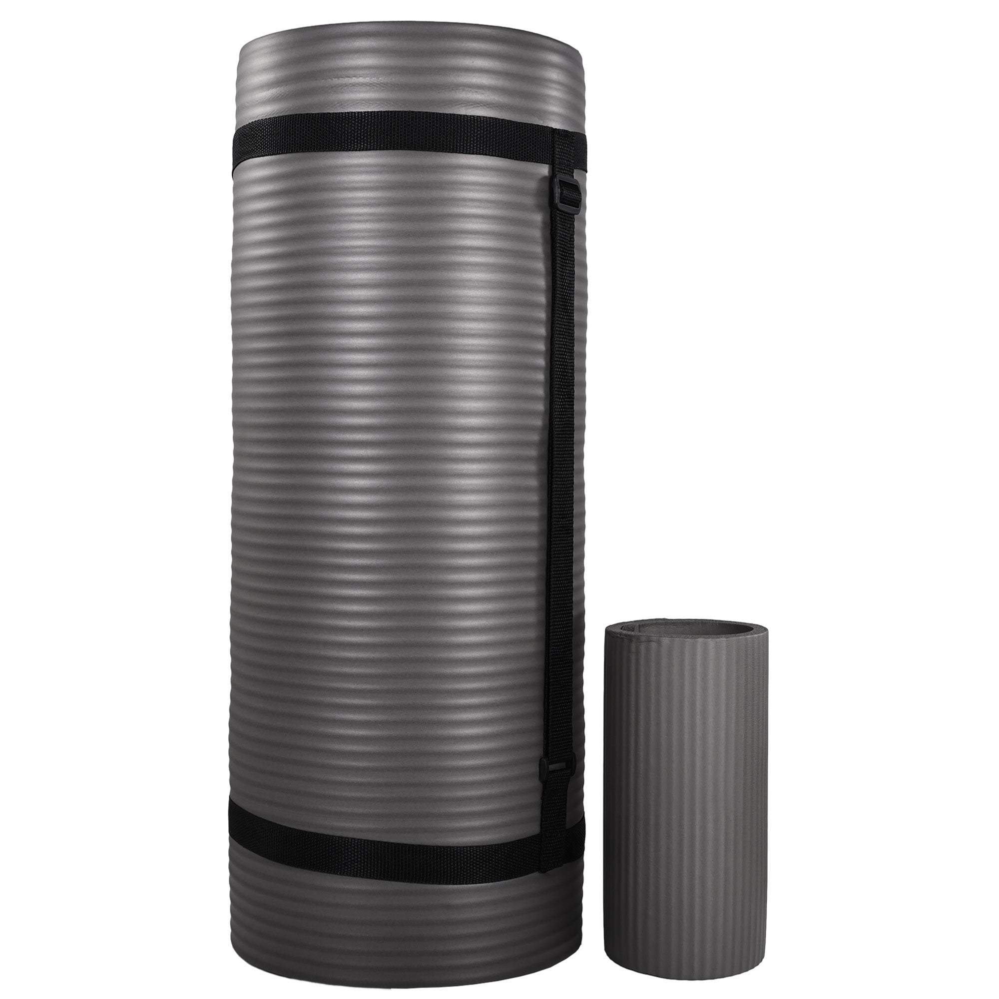 BalanceFrom 71"x24" Anti Tear Yoga Mat w/Strap, Knee Pad & Blocks,Gray(Open Box) - VMInnovations