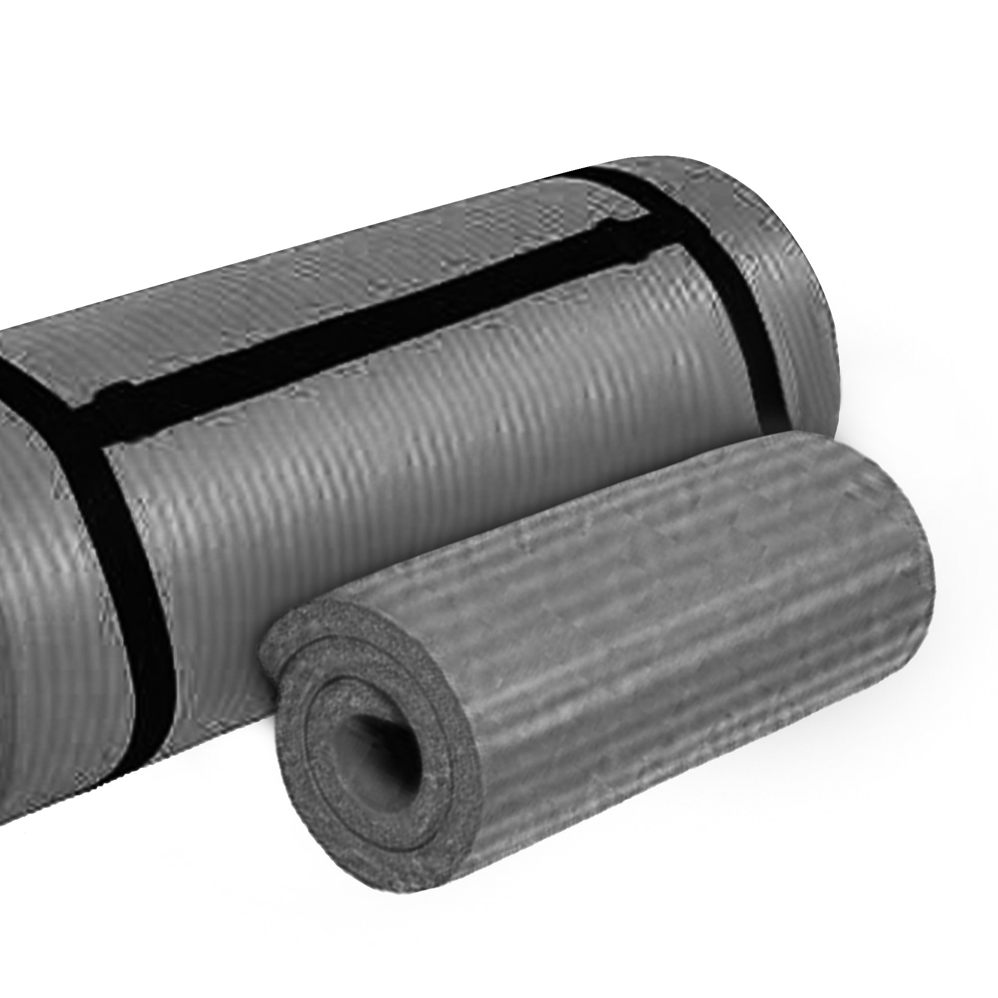 BalanceFrom Fitness 1" Thick Yoga Mat w/Knee Pad & Carrying Strap, Gray(OpenBox) - VMInnovations