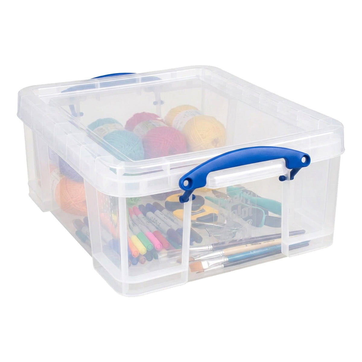 Really Useful Box 17L Plastic Container w/Snap Lid & Clip Lock Handles (Used)