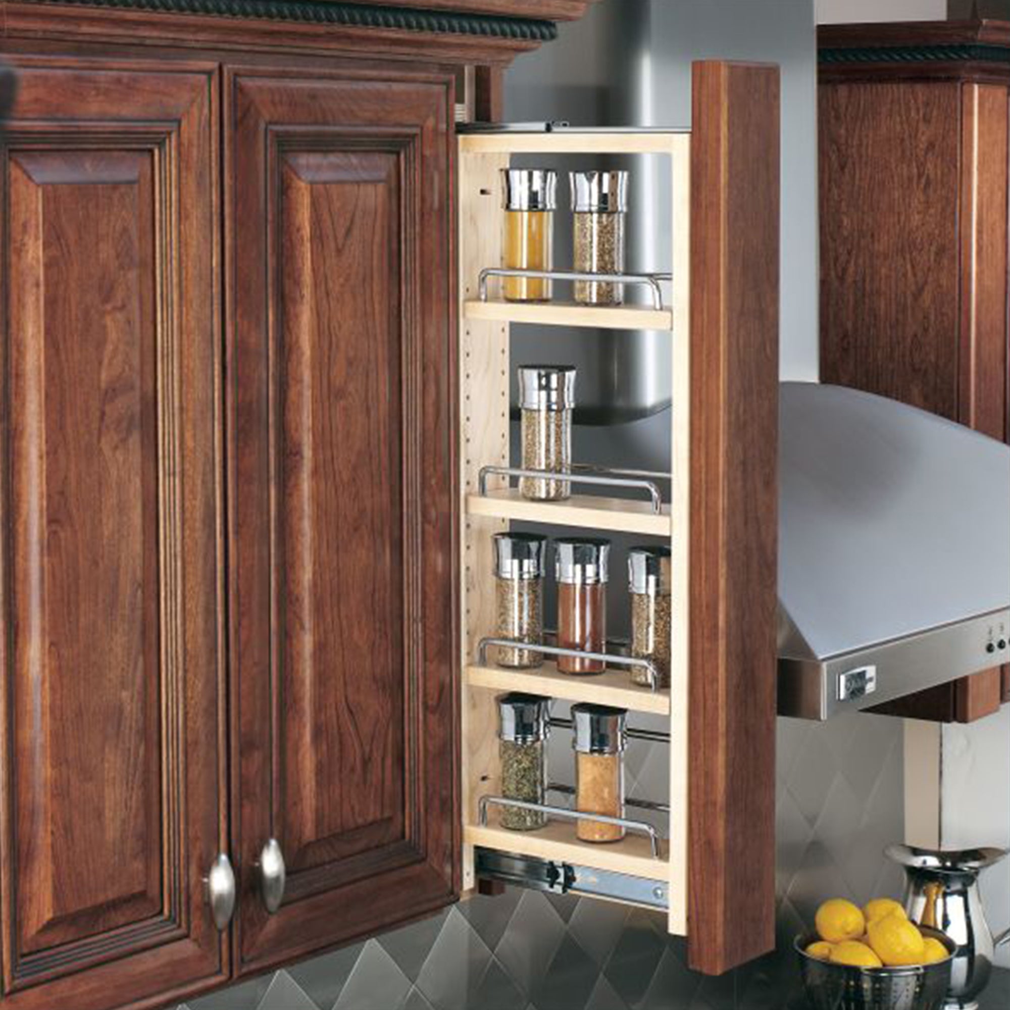Rev-A-Shelf 6" Pullout Wall Filler w/ Soft-close, 36" Height, 432-WFBBSC36-6C