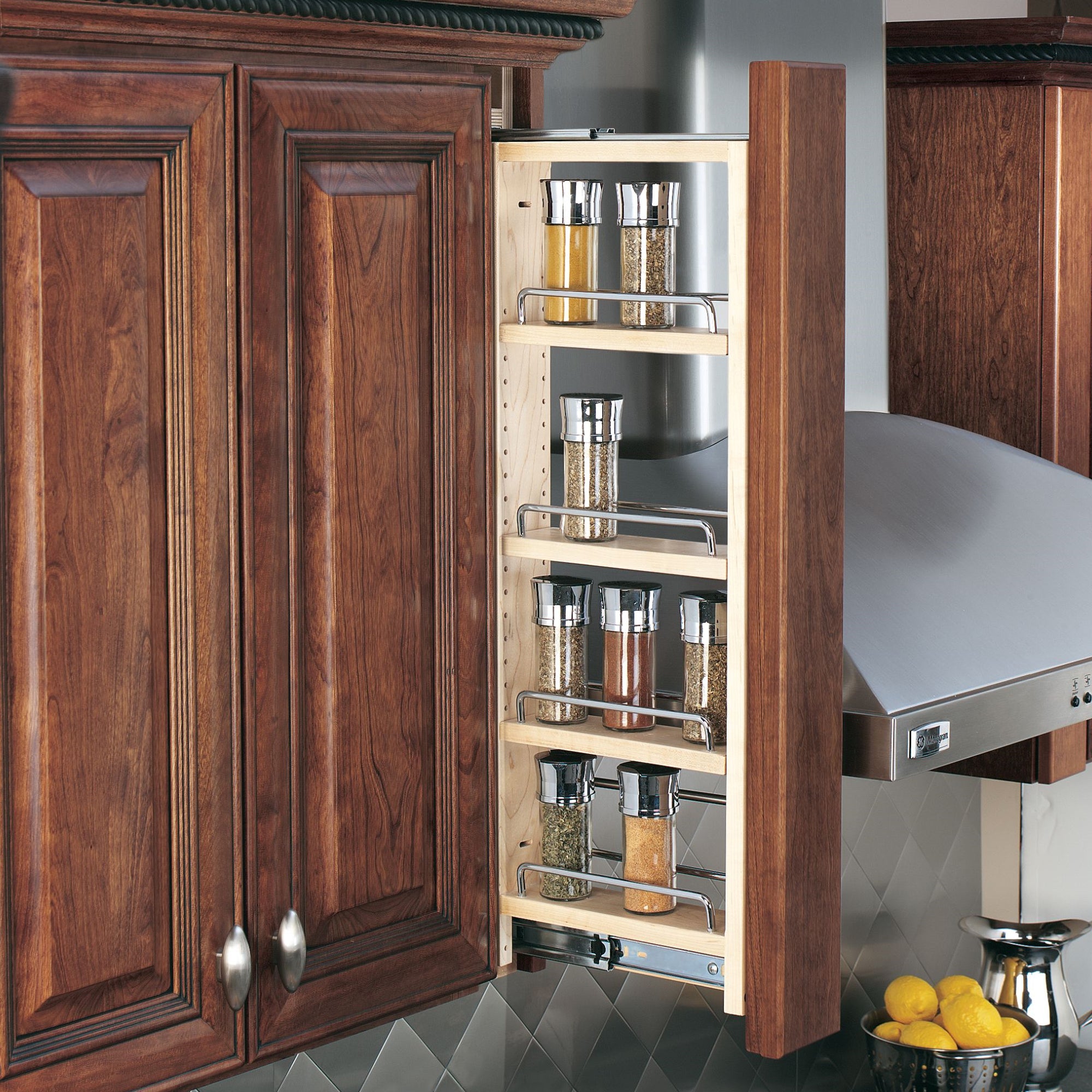 Rev-A-Shelf 3" Pullout Wall Filler w/ Soft-close, 39" Height, 432-WFBBSC39-3C - VMInnovations