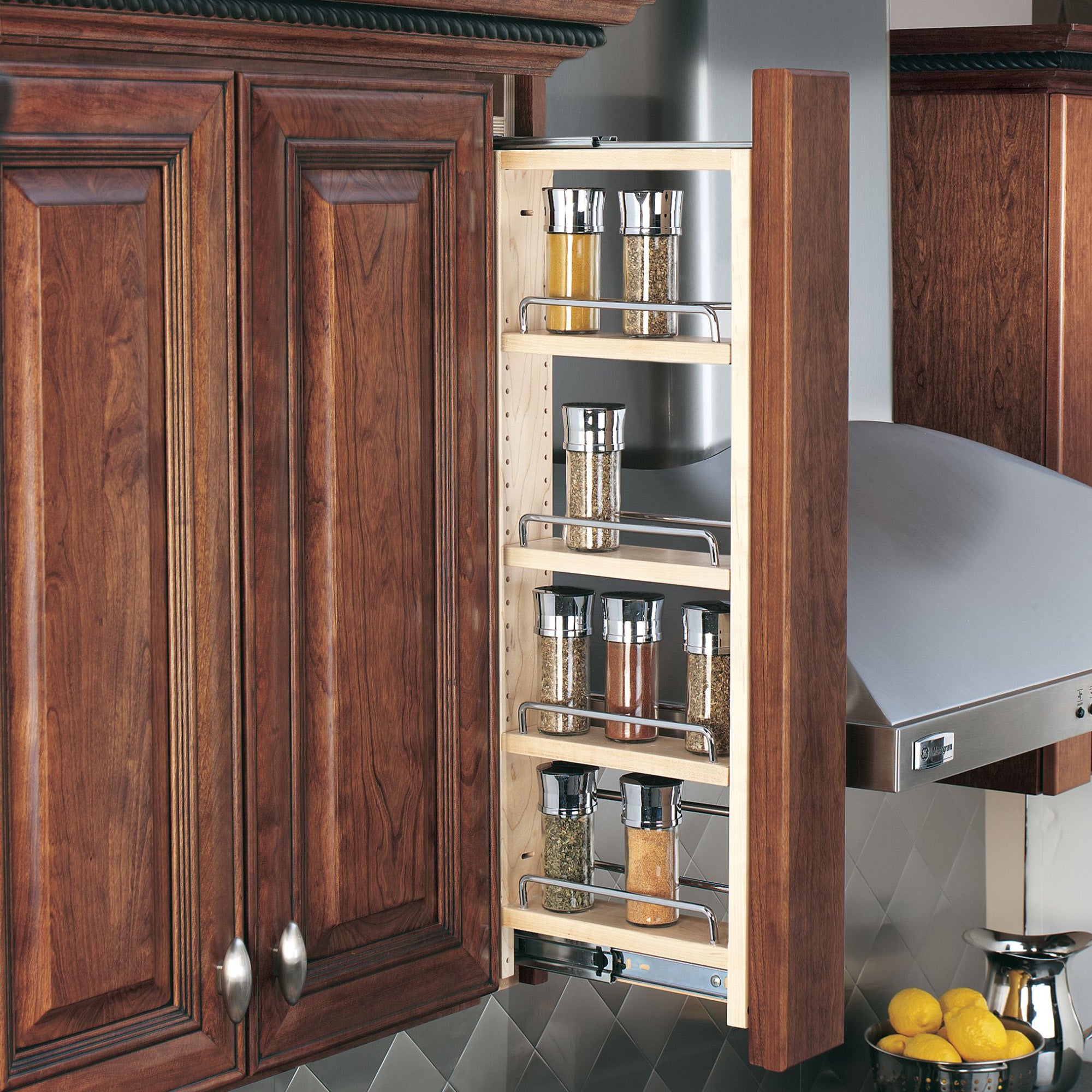 Rev-A-Shelf 3" Pullout Wall Filler w/ Soft-close, 42" Height, 432-WFBBSC42-3C - VMInnovations