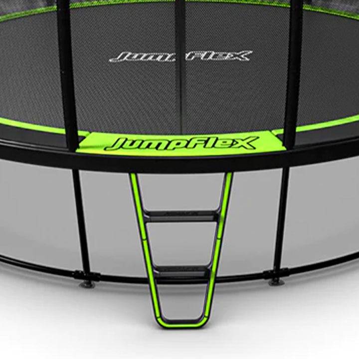 JumpFlex HERO 14' Trampoline for Kids Outdoor Play Equipment with Net & Ladder - VMInnovations