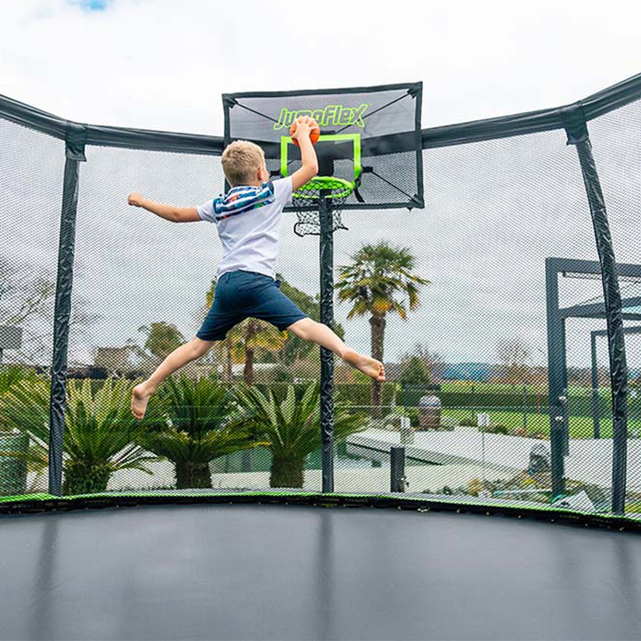 JumpFlex PROJAM Hero Basketball Hoop and Net Attachment for Trampolines, Black - VMInnovations