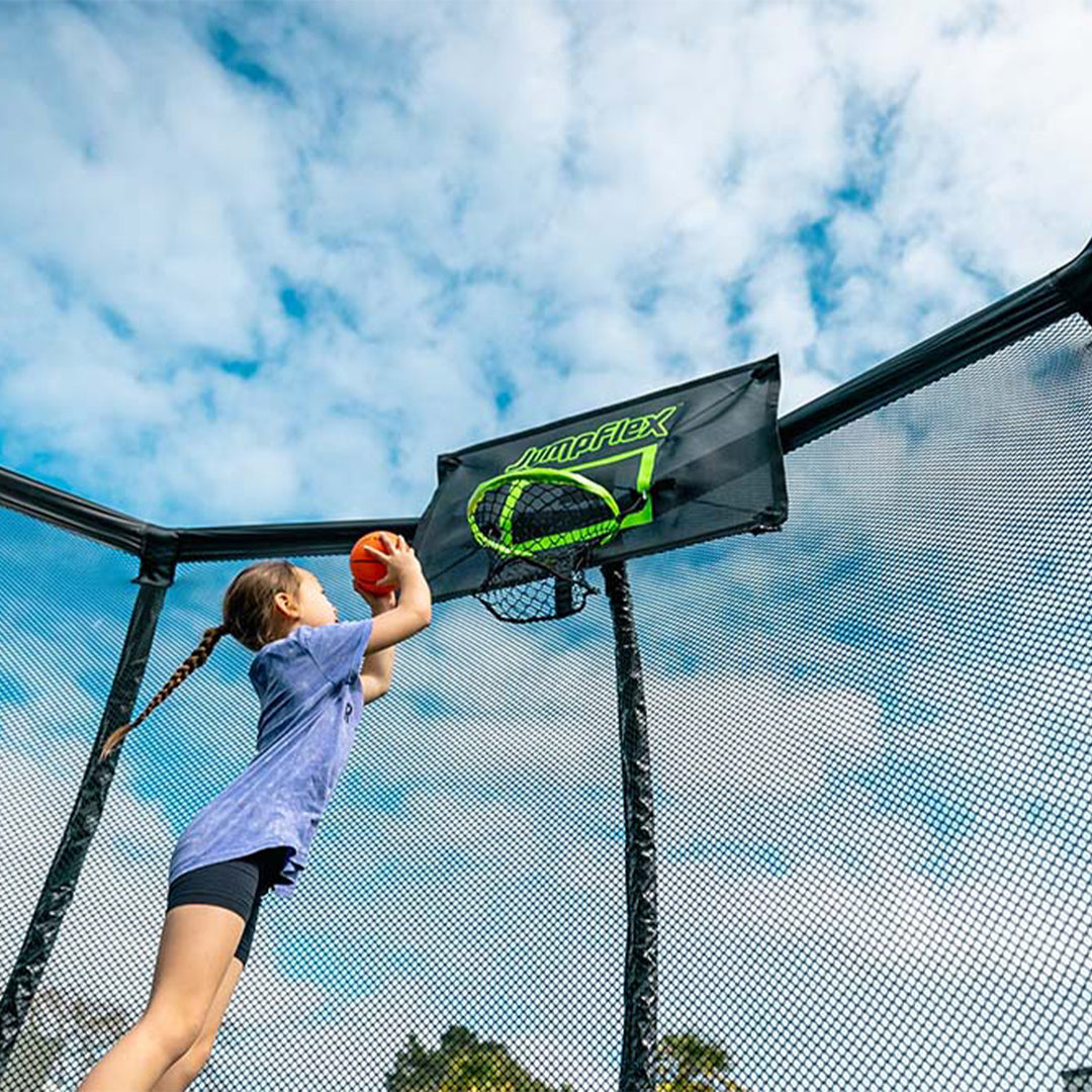 JumpFlex PROJAM Hero Basketball Hoop and Net Attachment for Trampolines, Black - VMInnovations