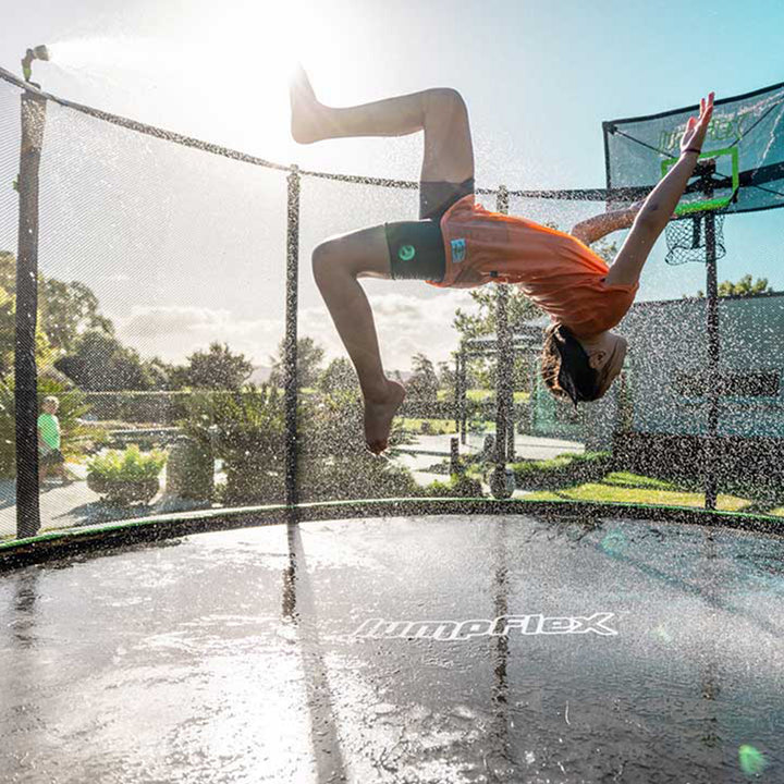 JumpFlex AquaJet Multi-Spray Sprinkler Water Hose Attachment for Trampolines - VMInnovations