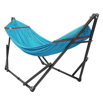 Tranquillo Universal 106.5" Double Hammock with Adjustable Stand and Bag, Sky
