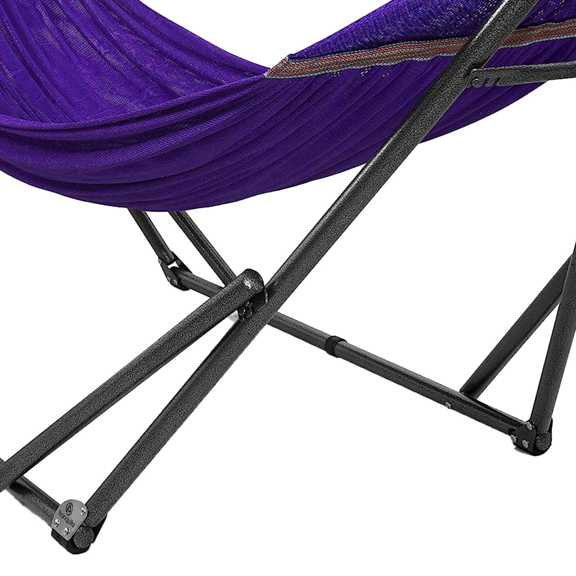 Tranquillo 106.5" Double Hammock with Adjustable Stand and Bag, Purple (Used) - VMInnovations