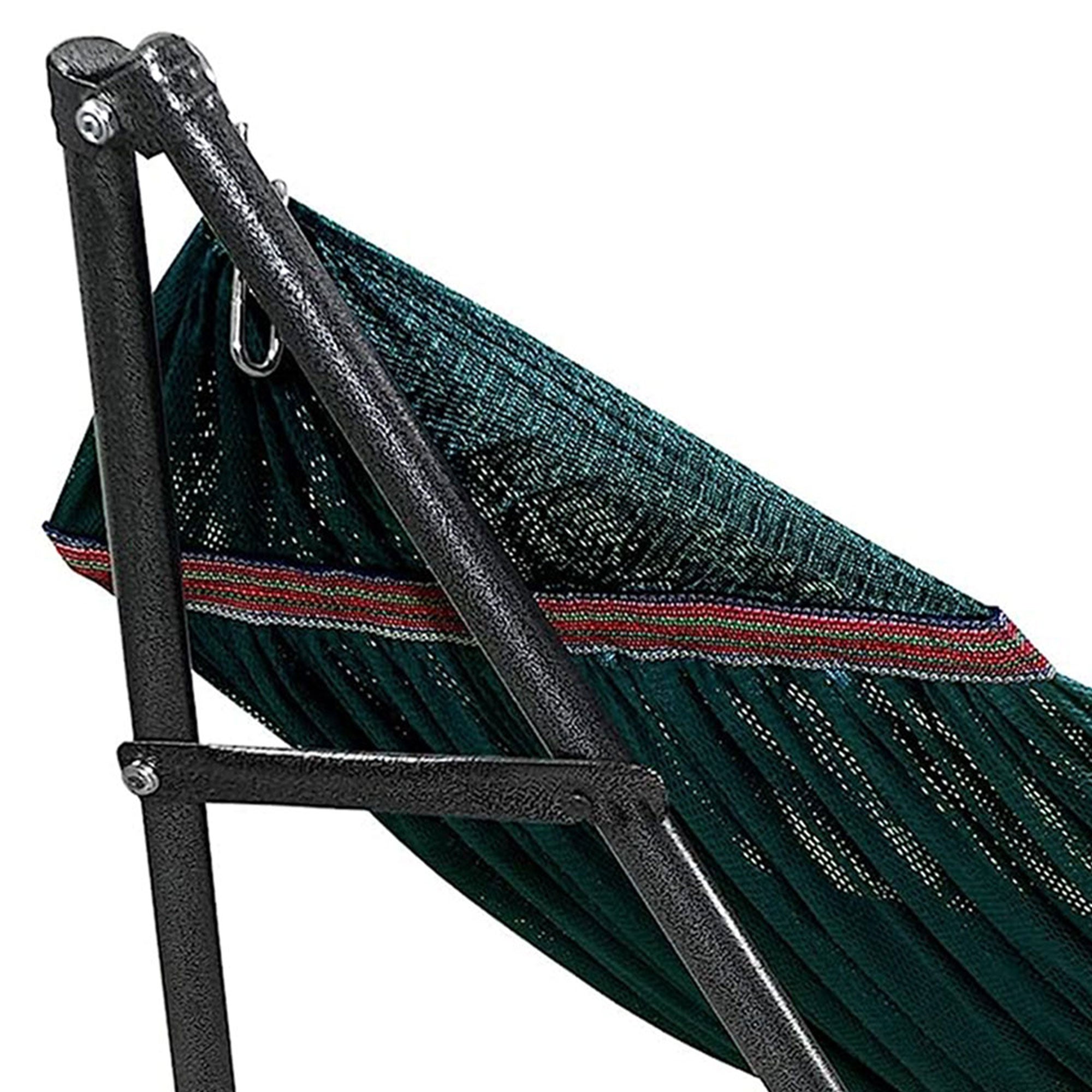Tranquillo Universal 116" Double Hammock with Stand and Bag, Peacock (Open Box) - VMInnovations