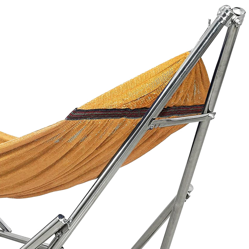Tranquillo Universal 106" Double Hammock with Adjustable Stand and Bag, Yellow