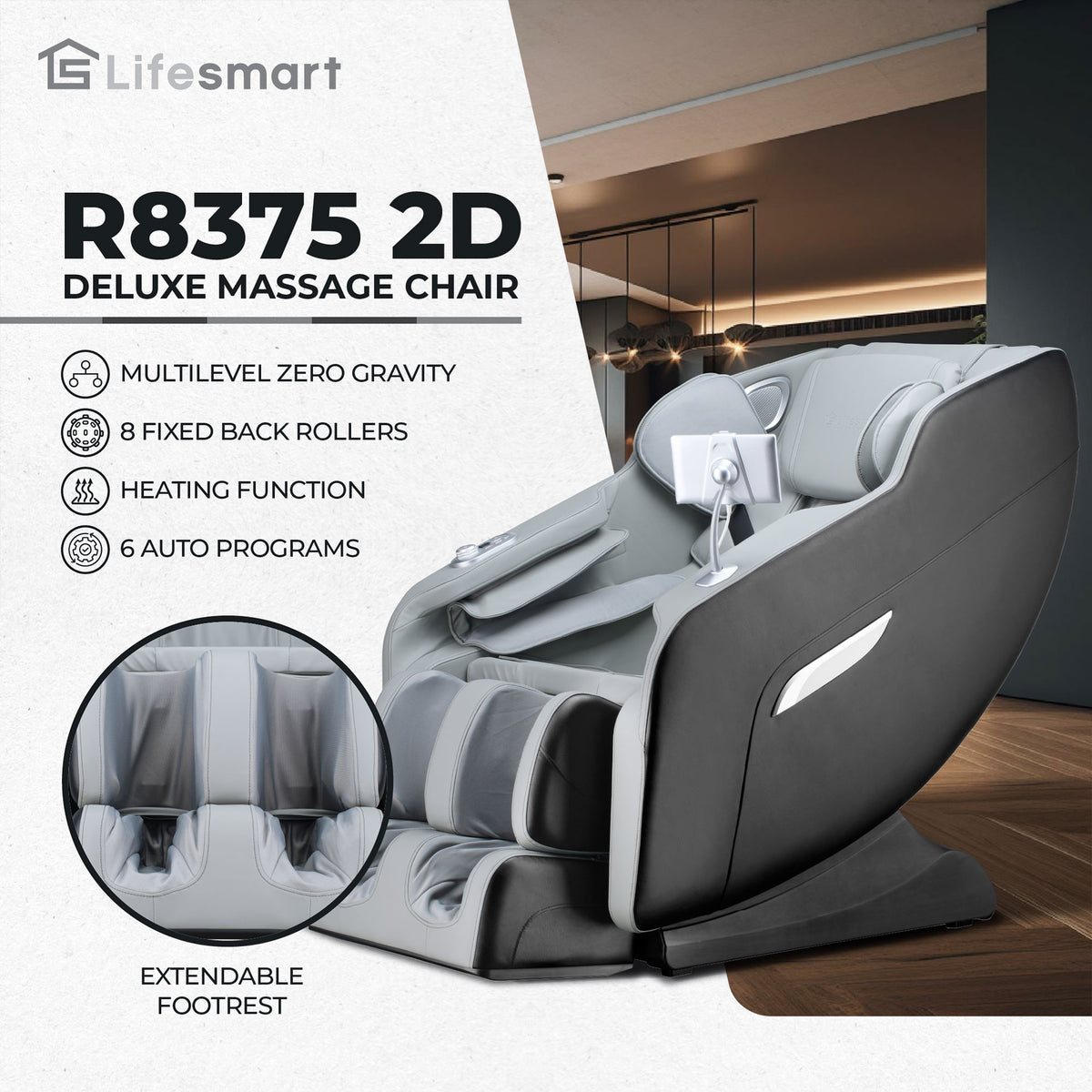 Lifesmart 2D Deluxe Full Body Massage Chair Multilevel Zero-Gravity Lounger - VMInnovations
