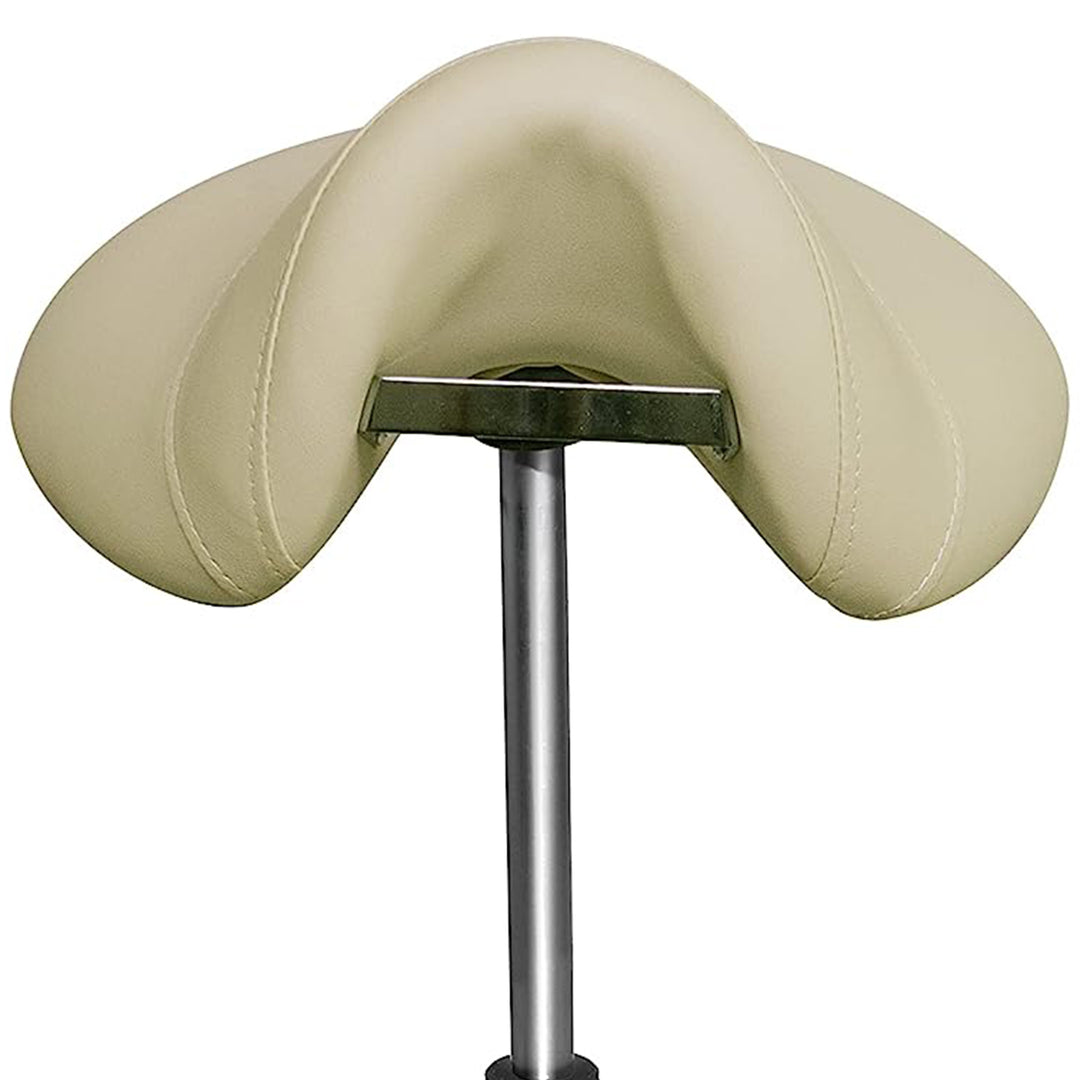 PureSana Chromium Professional James Full Rotational Saddle Cutting Stool, Tan - VMInnovations