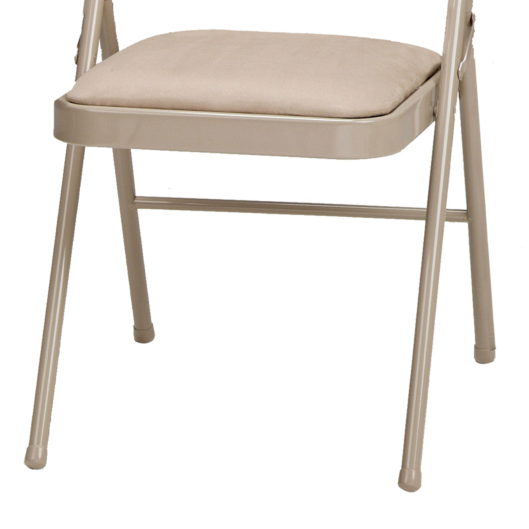 MECO Sudden Comfort Deluxe Sand Fabric Padded Folding Chair, Buff (Set of 4) - VMInnovations
