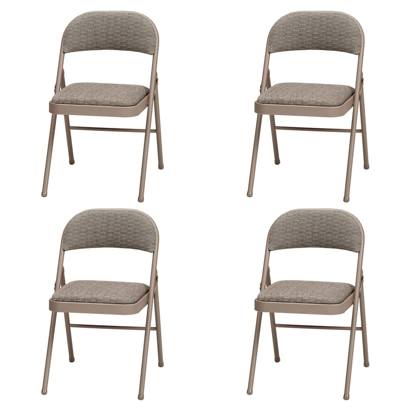 MECO Sudden Comfort Courtyard Fabric Padded Folding Chair, (Set of 4) (Used)