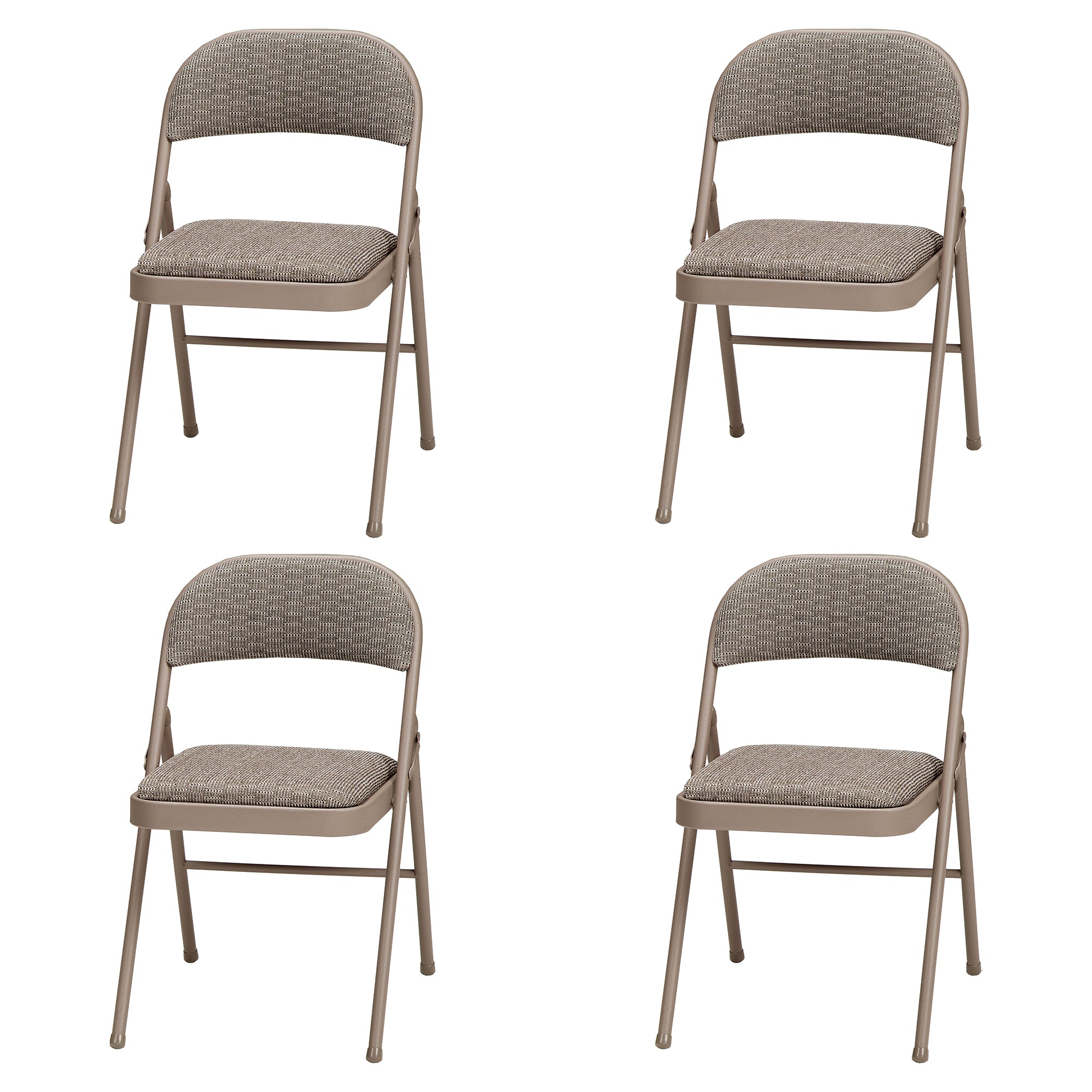 MECO Sudden Comfort Deluxe Courtyard Fabric Padded Folding Chair, (Set of 4)