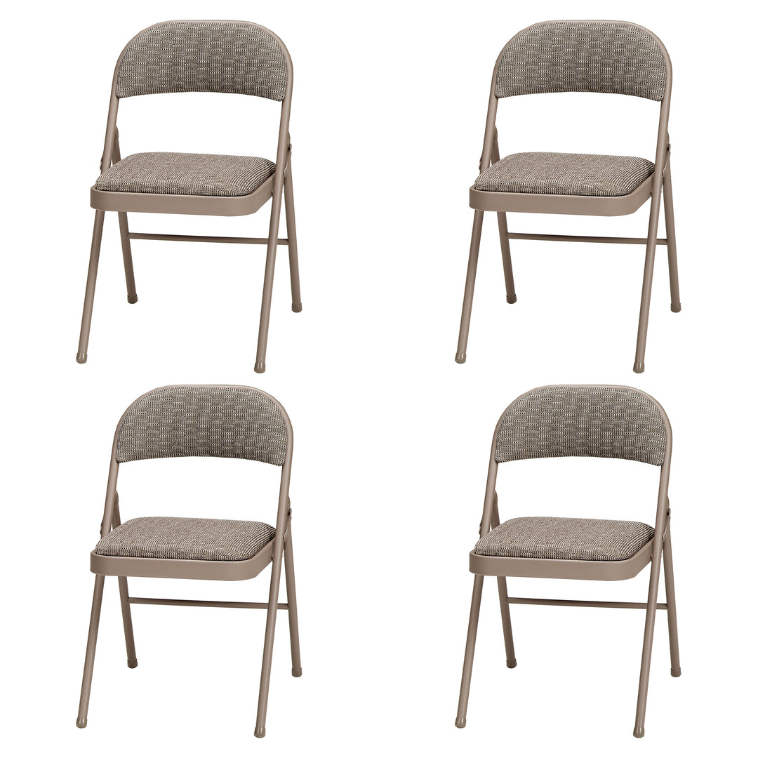 MECO Sudden Comfort Deluxe Courtyard Fabric Padded Folding Chair, (Set of 4)