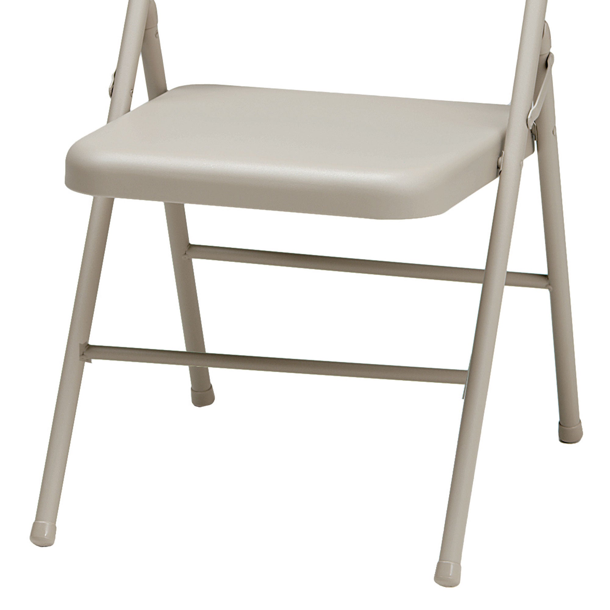 MECO Sudden Comfort All Steel Indoor Outdoor Folding Chair, Buff Lace (Set of 4) - VMInnovations