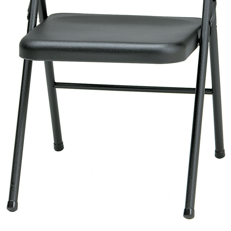 MECO Sudden Comfort All Steel Indoor Outdoor Folding Chair Set, Black (Set of 4)