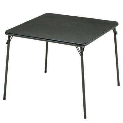 MECO Sudden Comfort 34"x34" Square Metal Folding Dining Card Table, Black (Used)