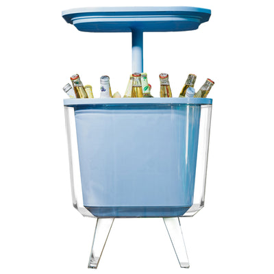 Life Story Cool Bar Double Insulated Outdoor Cooler with Adjustable Height, Blue