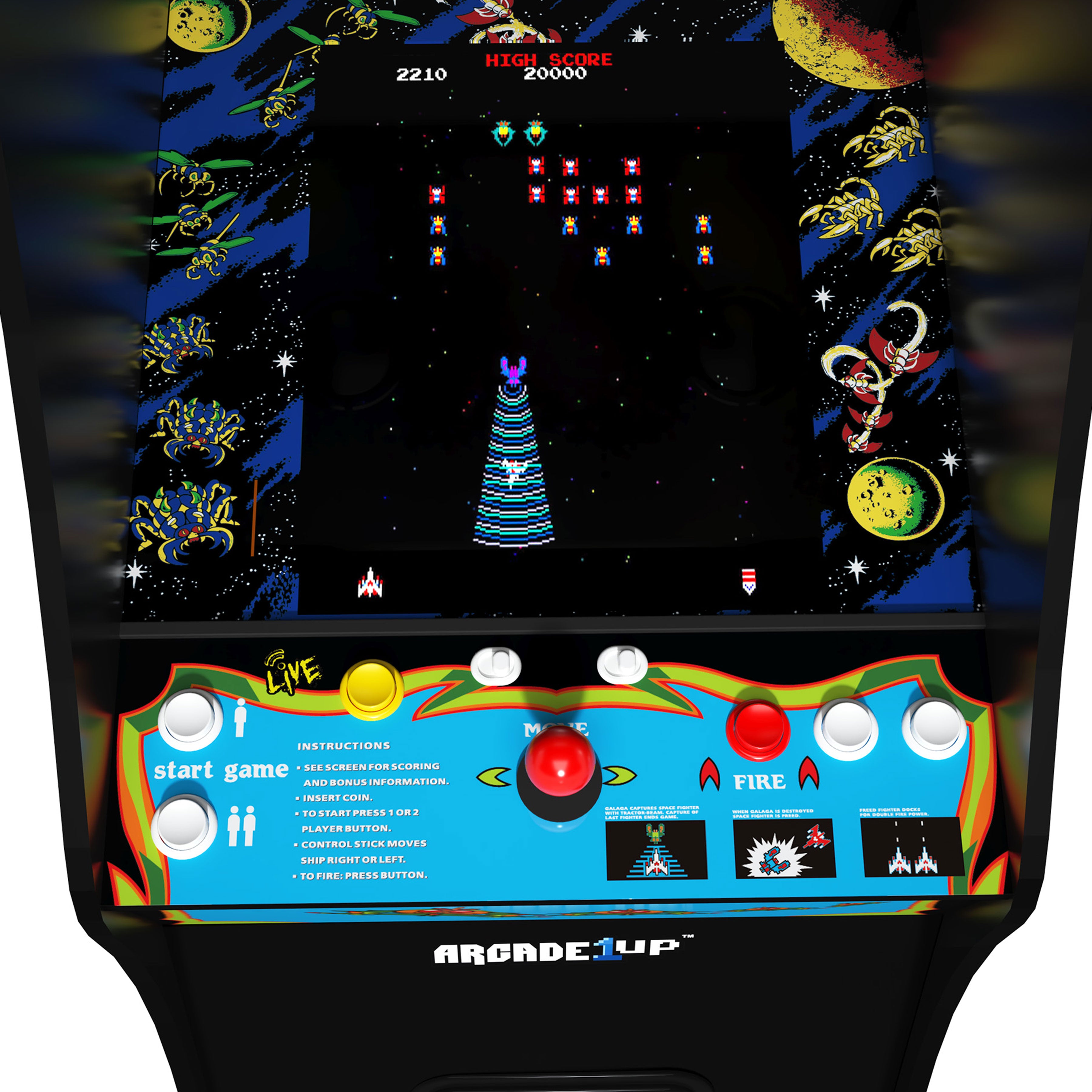 Arcade1Up GALAGA Deluxe 14 Games in 1, 5 Foot Stand-Up Arcade Machine (Open Box) - VMInnovations