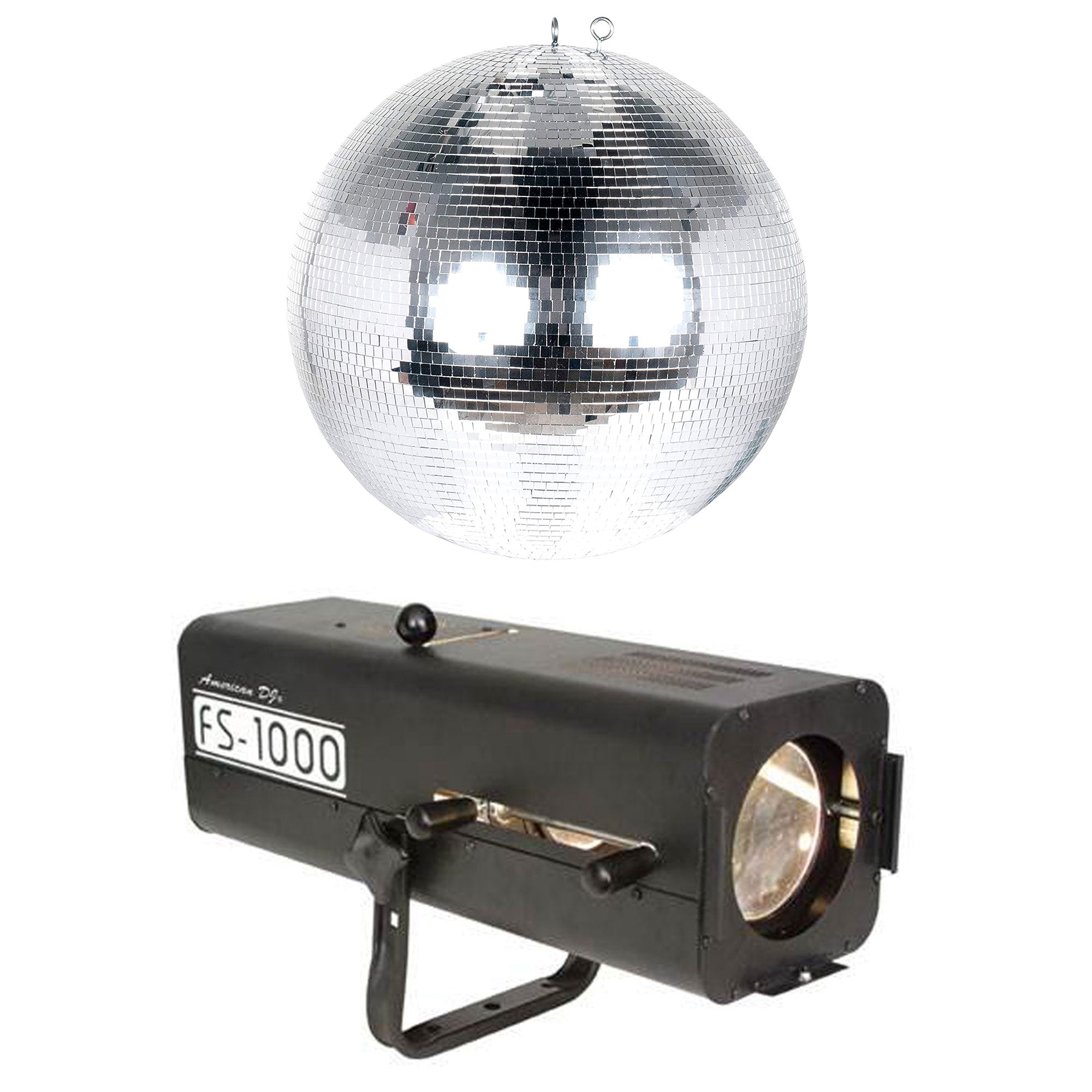 Eliminator Lighting Mirror Disco Ball w/ADJ Followspot Halogen Lamp Spotlight
