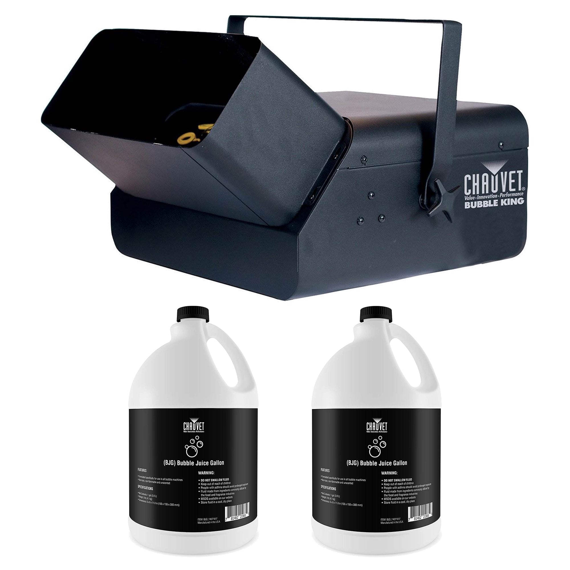 CHAUVET DJ Bubble King Bubble Machine with Set of 2 Gallon Bubble Maker Fluid