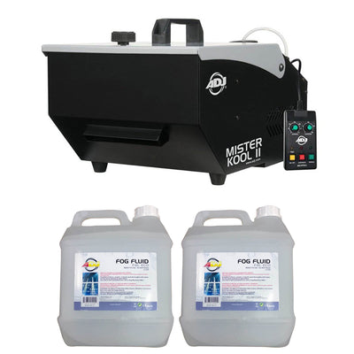 ADJ Low-Lying Water-Based Fog Machine, Black/Silver & 4L Fog Liquid Juice,2 Pack