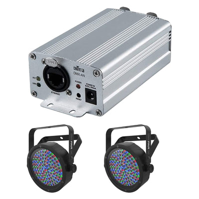 CHAUVET DJ DMXAN2 ArtNet/sACN Node & SlimPAR 56 RGB LED Can Light Fixture,2 Pack