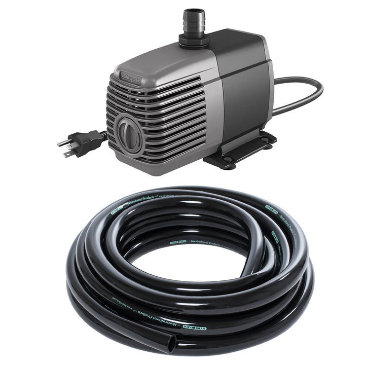 Active Aqua 1000 GPH Submersible Water Pump and 25 Foot Vinyl Irrigation Tubing - VMInnovations