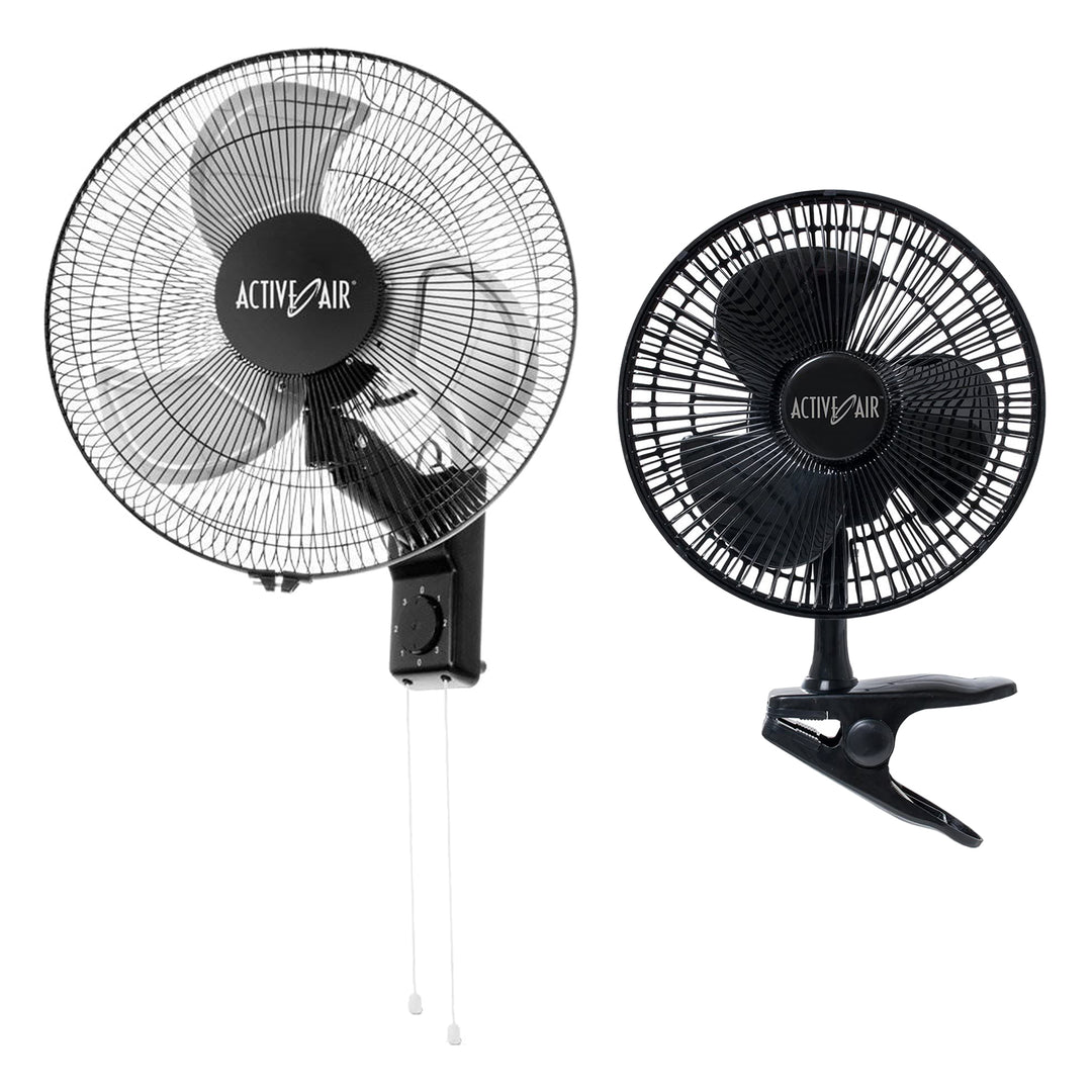 Hydrofarm 16" Oscillating Tilt Fan & Active Air 8" Clip On Brushless Motor Fan - VMInnovations
